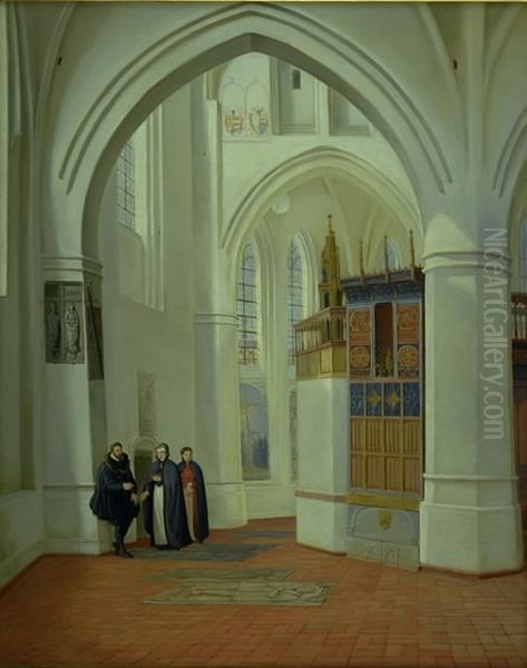 Koret i Assens Kirke (ikke koret men koromgangen) Oil Painting by Dankvart Dreyer