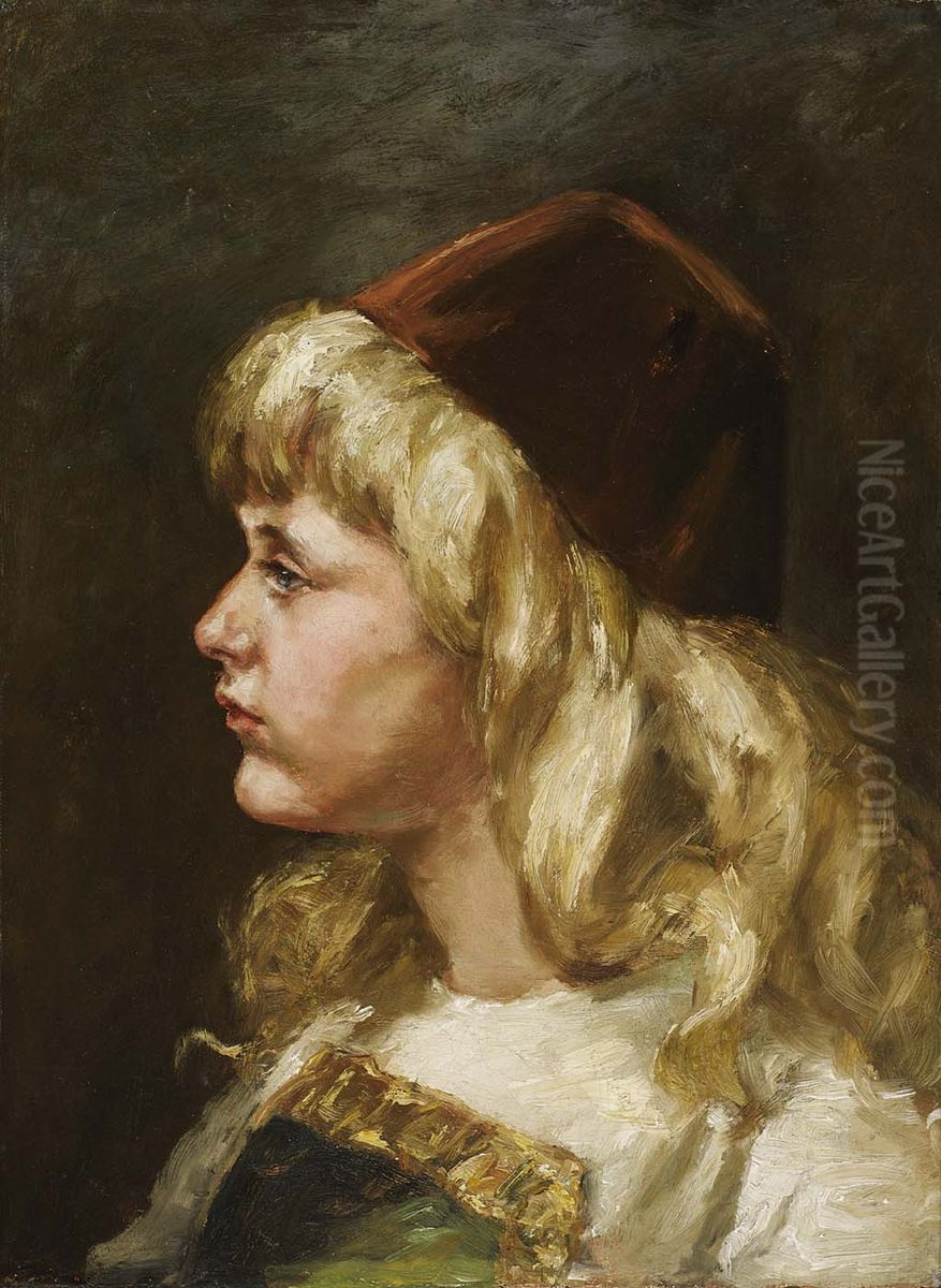 Natalie at Seven Oil Painting by Alice Pike Barney