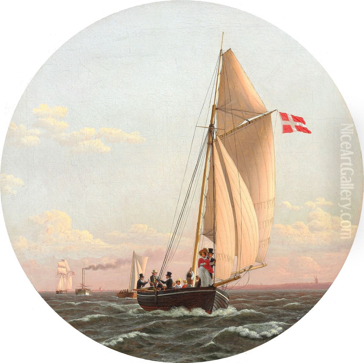 Sailing from Copenhagen to Charlottenlund Oil Painting by Christoffer Wilhelm Eckersberg