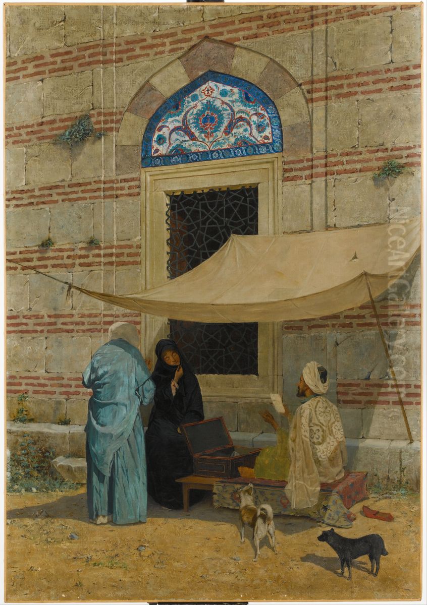 Arzuhalci / Public Scribe Oil Painting by Osman Hamdi Bey