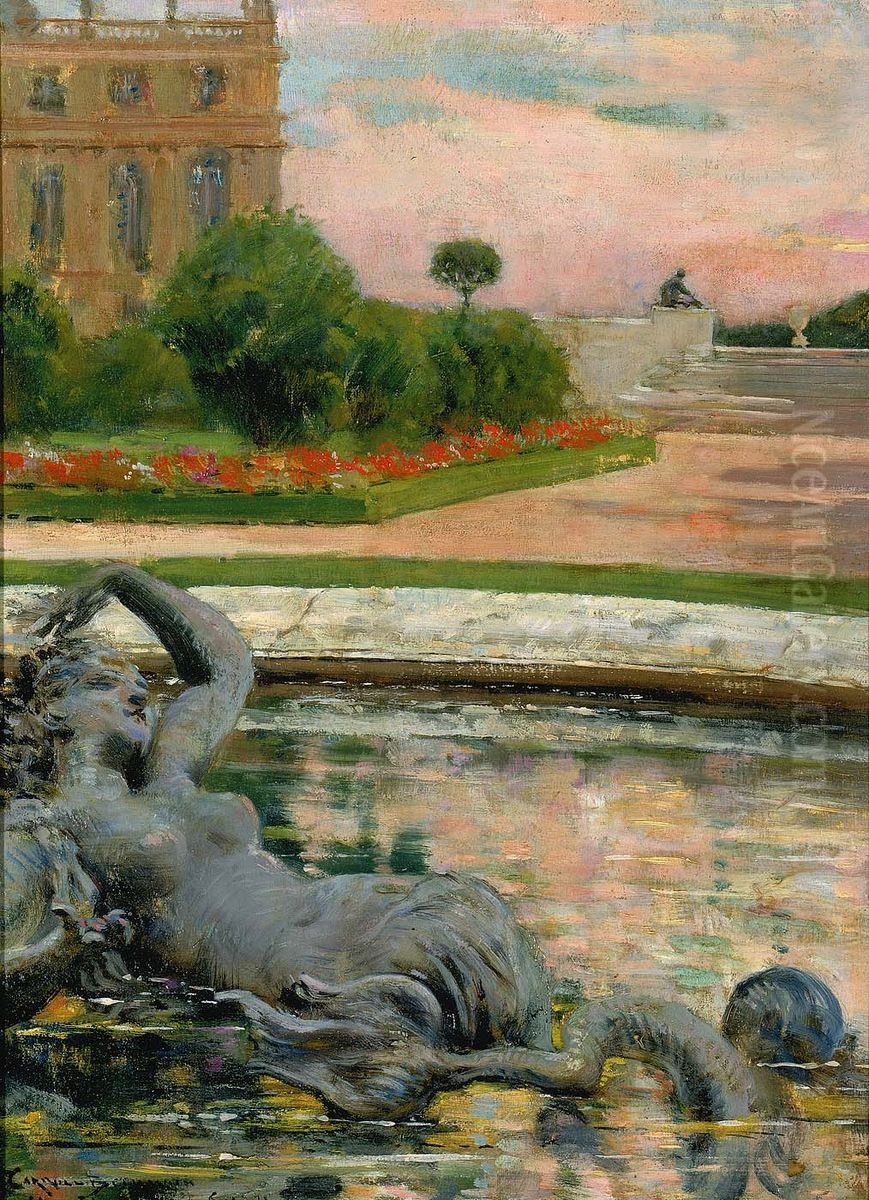 Parterre du Nord, Fontaine des Sirenes Oil Painting by James Carroll Beckwith