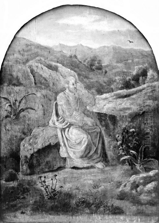 The Prophet Elijah in the Desert Oil Painting by Dankvart Dreyer