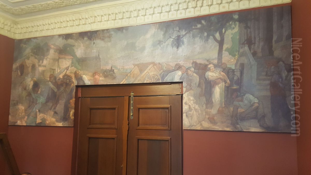 Municipal Activity Oil Painting by Huseyin Avni Lifij