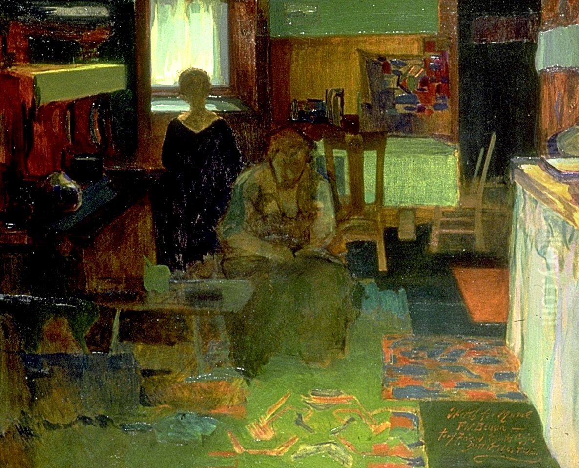 Sketch for a Mural Oil Painting by Frank Weston Benson