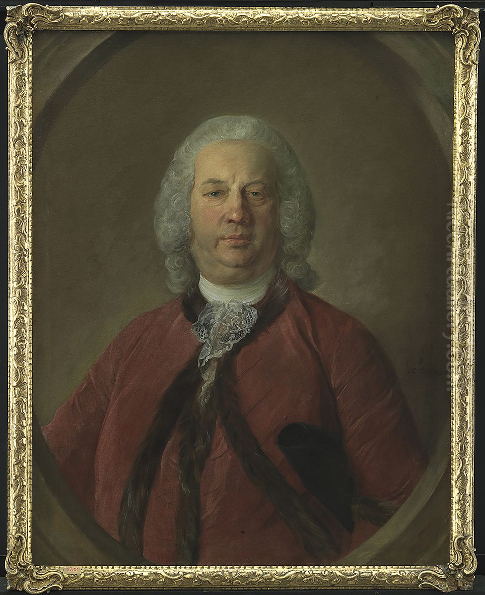 Portrait of Frederik Hansen de Liliendal, Danish Consul at Bordeaux Oil Painting by Jean-Baptiste Perronneau