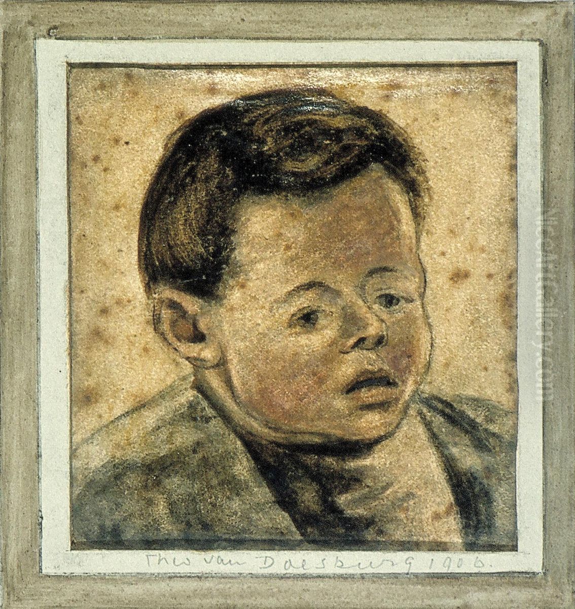 Head of a Boy Oil Painting by Theo van Doesburg