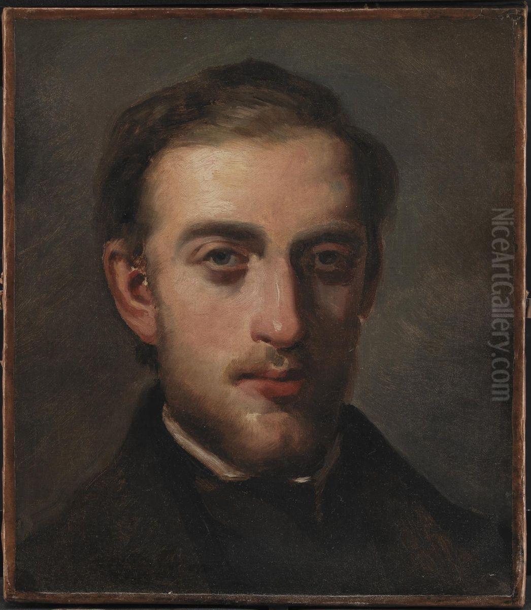 Portraet af maleren Fritz Melbye (1826-69) Oil Painting by Camille Pissarro