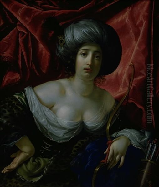 Woman Portrayed as the Goddess Diana Oil Painting by Cesare Dandini