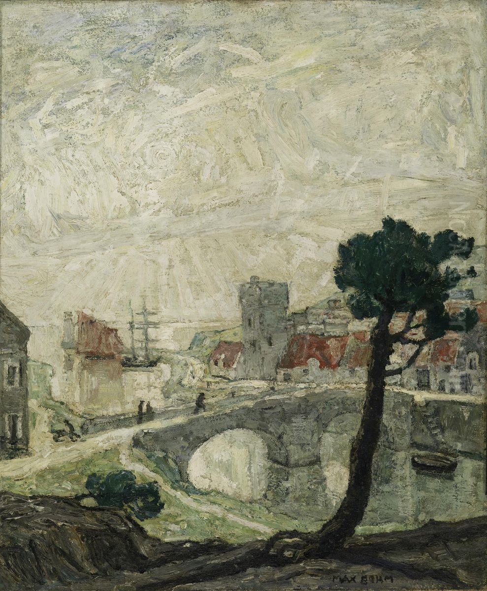 Ancient Seaport Oil Painting by Max Bohm