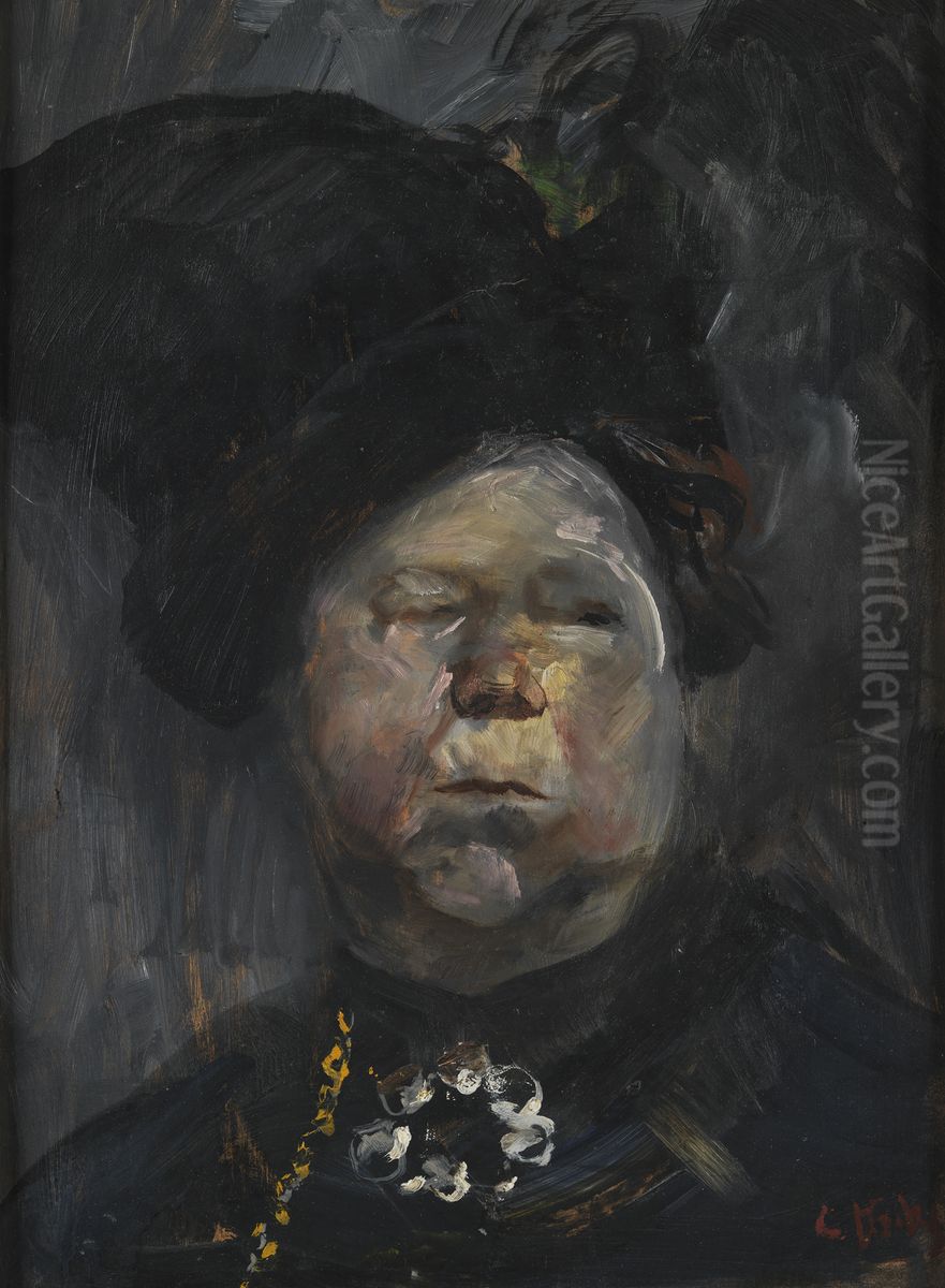 Madam Blom Oil Painting by Christian Krohg