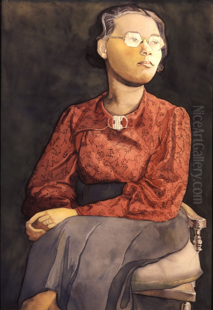 Mrs. Simmons Oil Painting by Samuel Joseph Brown Jr.