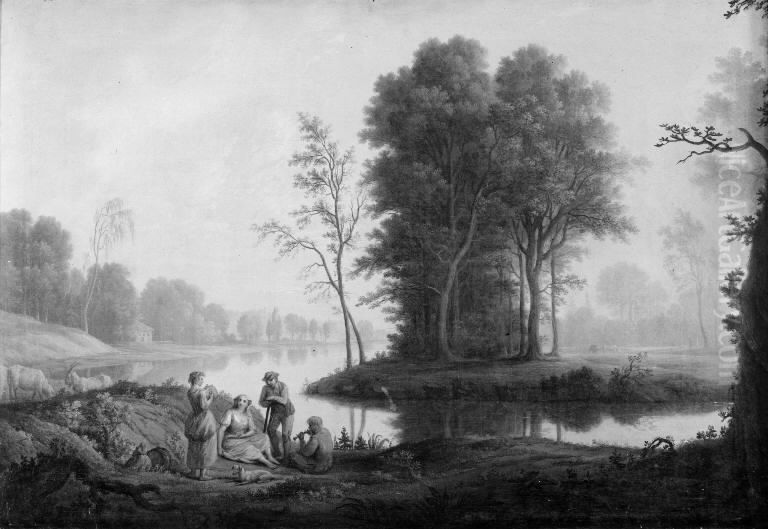 Landskab med en so Oil Painting by Eric Paulsen