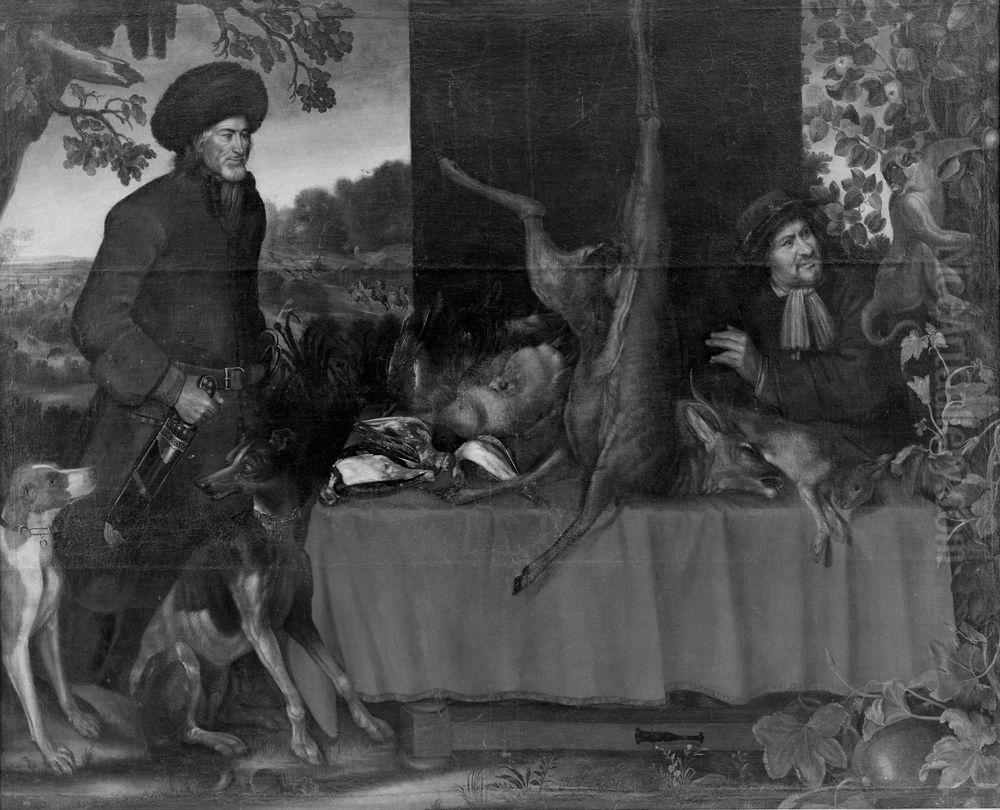 Hunters and Game Oil Painting by Pieter van der Hulst (IV)