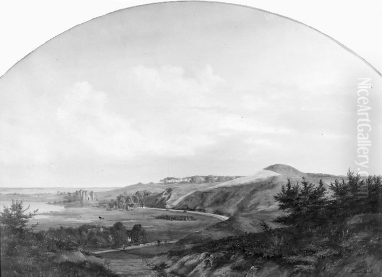 North Zealand Landscape at Lake Arre where King Valdemar the Victor built Dronningholm Castle in Memory of his Queen Dagmar Oil Painting by Thorald Laessoe