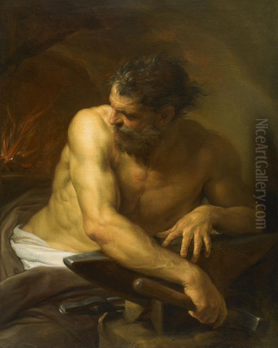 Vulcan in his Forge Oil Painting by Pompeo Batoni