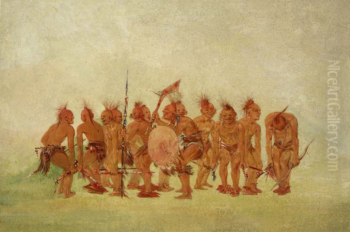 Begging Dance, Sauk and Fox Oil Painting by George Catlin