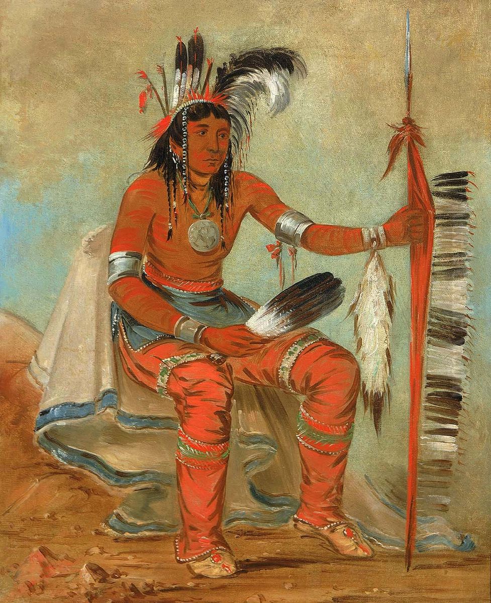 O'n-daig, The Crow, a Dandy Oil Painting by George Catlin