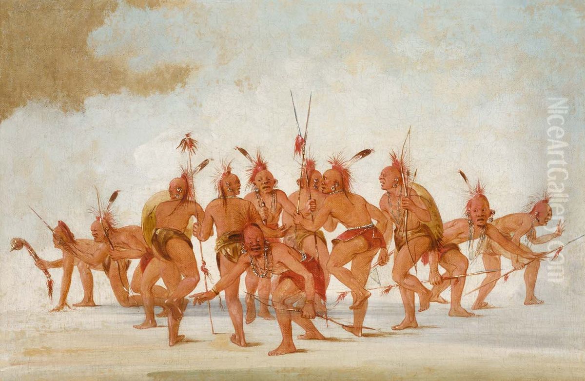 Discovery Dance, Sac and Fox Oil Painting by George Catlin