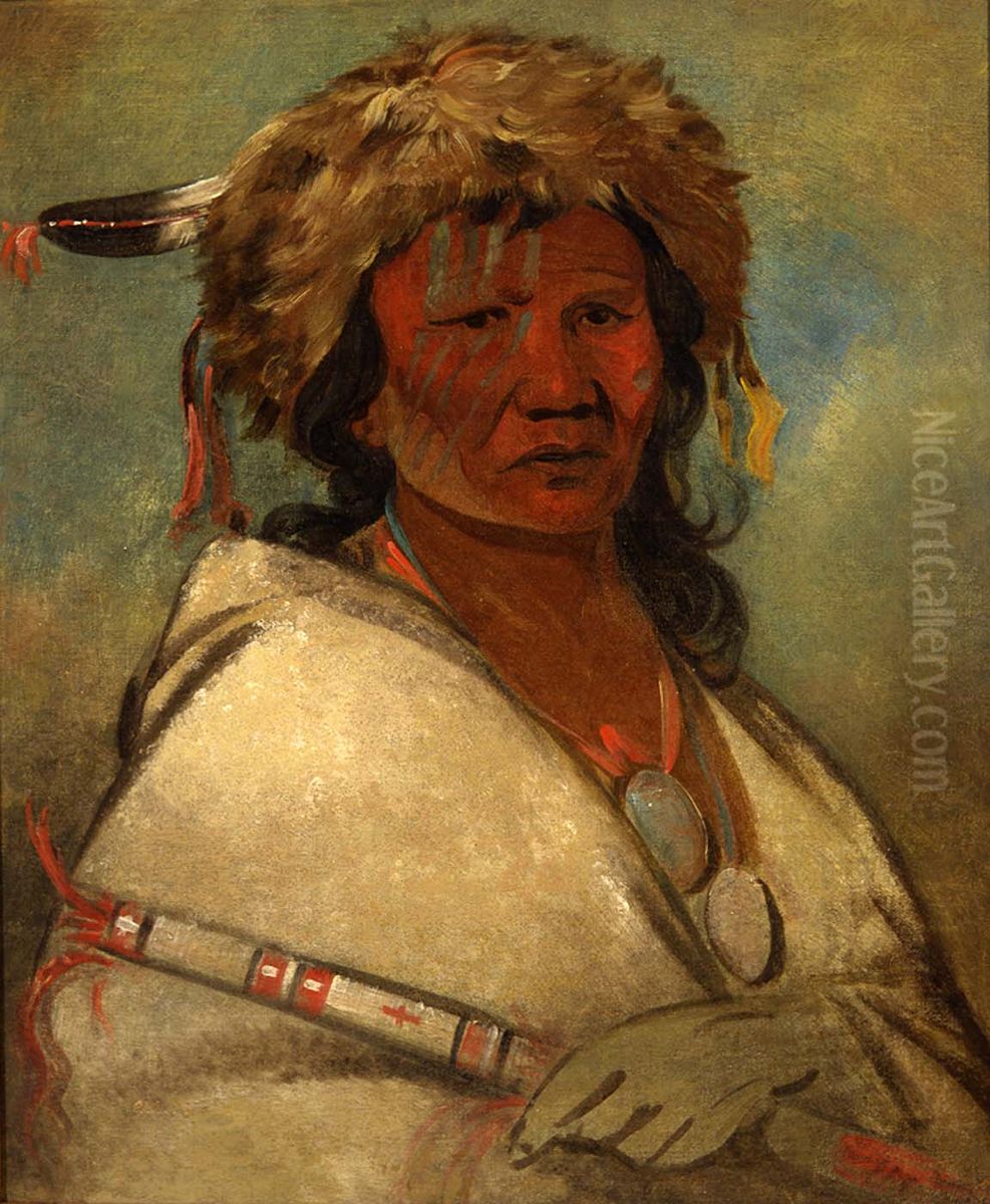 Great Hero, a chief Oil Painting by George Catlin