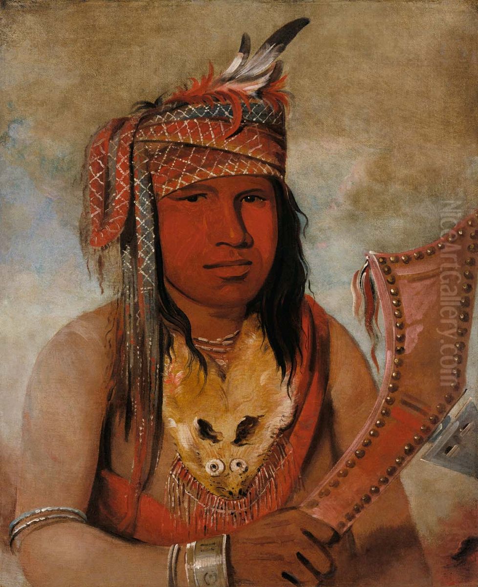 I-an-be-w'ah-dick, Male Caribou, a Brave Oil Painting by George Catlin