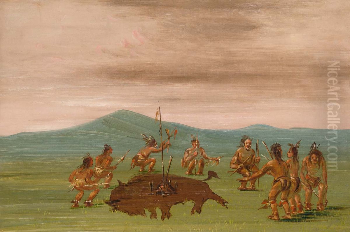 Medicine Buffalo of the Sioux Oil Painting by George Catlin