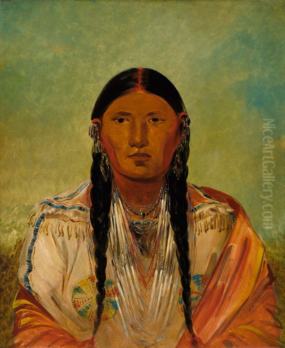 Ru-ton-wee-me, Pigeon on the Wing Oil Painting by George Catlin