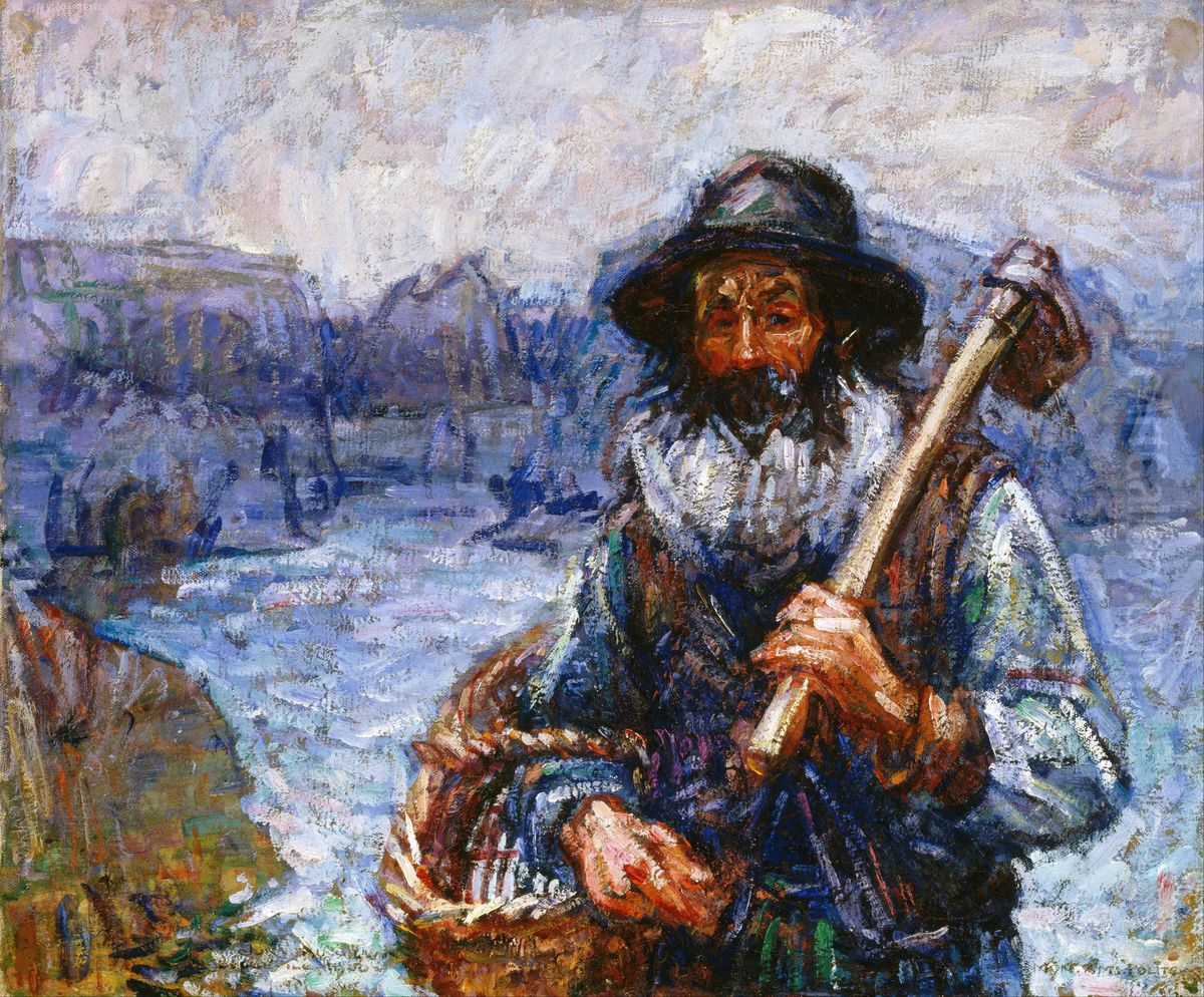 Mon ami 'Polite Oil Painting by John Peter Russell