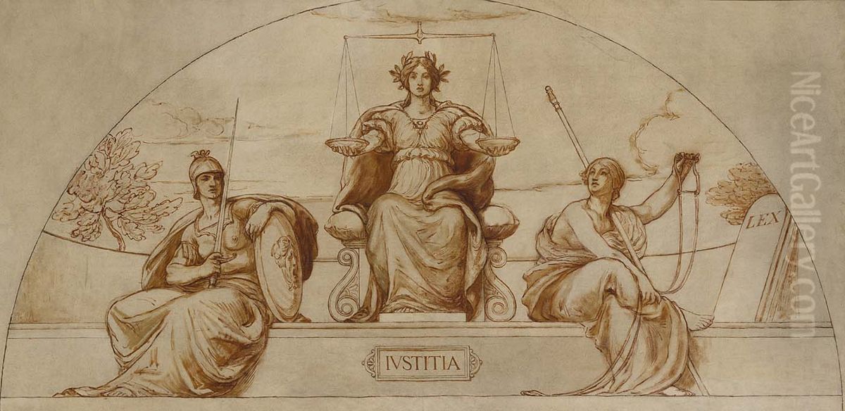 Cartoon for mural of Minnesota State Capital, 