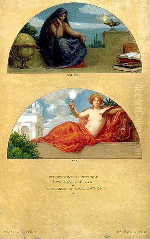 Science and Art (mural study, State Capitol, Des Moines, Iowa) Oil Painting by Kenyon Cox