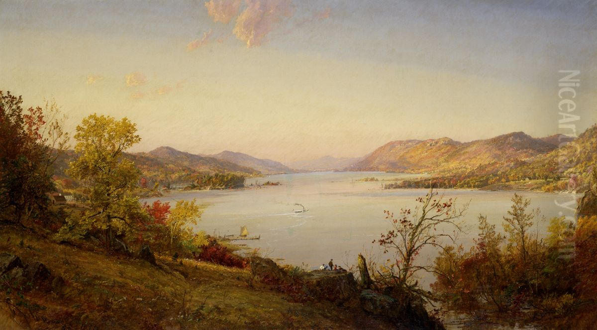Greenwood Lake Oil Painting by Jasper Francis Cropsey