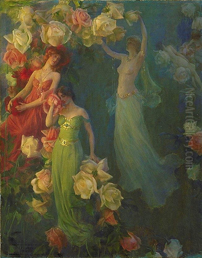 The Perfume of Roses Oil Painting by Charles Curran
