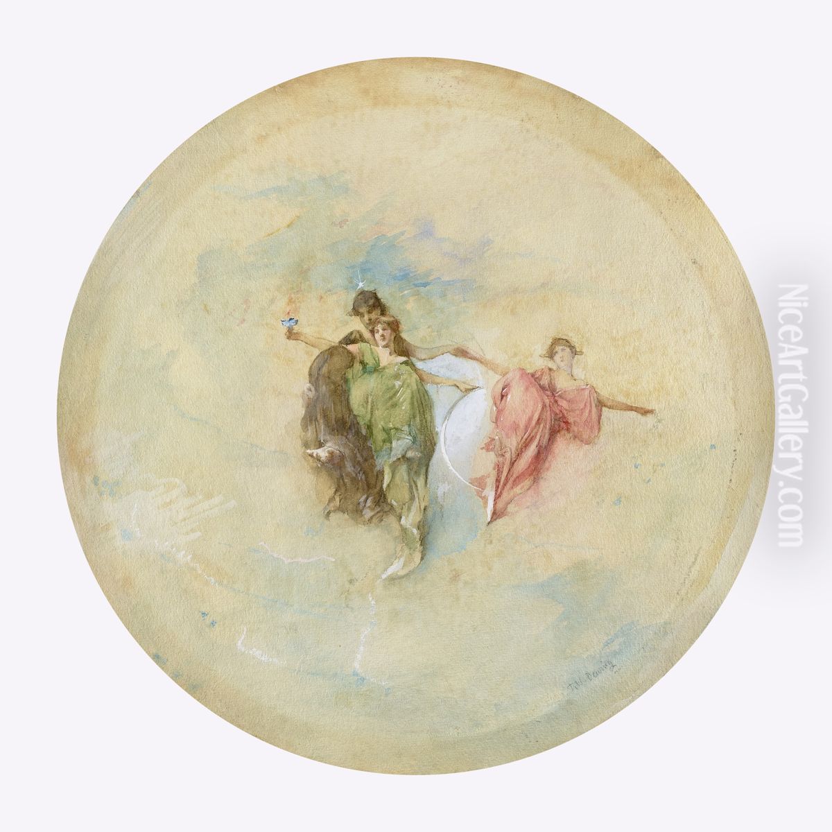 Dawn Oil Painting by Thomas Dewing