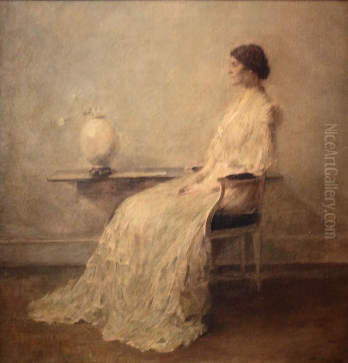 Lady in White (No. 2) Oil Painting by Thomas Dewing