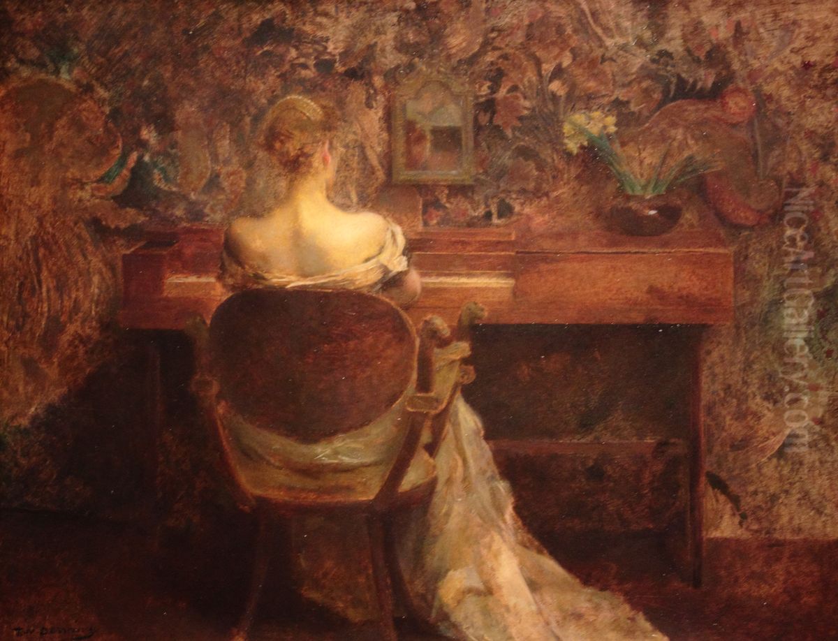 The Spinet Oil Painting by Thomas Dewing