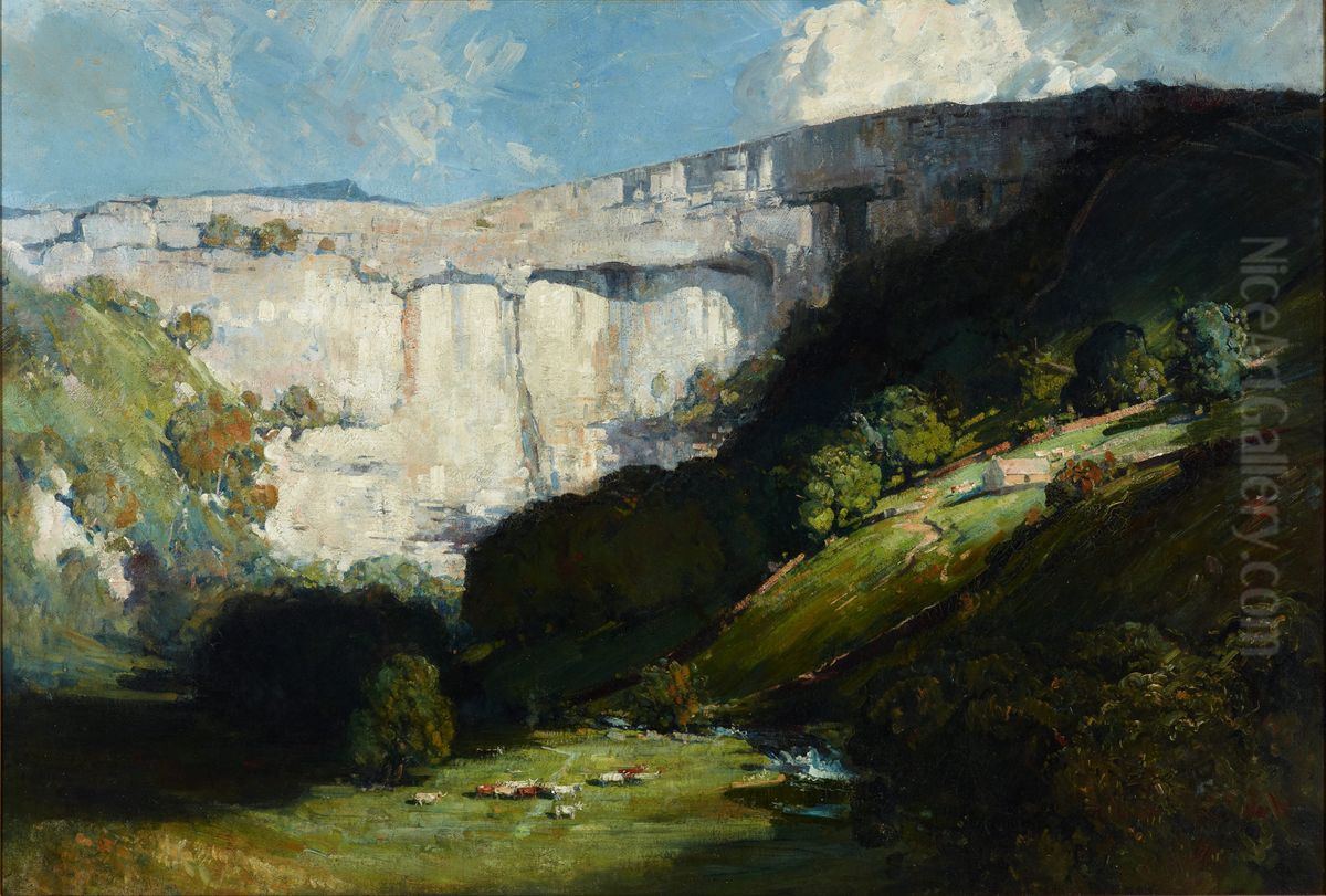 Malham Cove Oil Painting by Arthur Streeton
