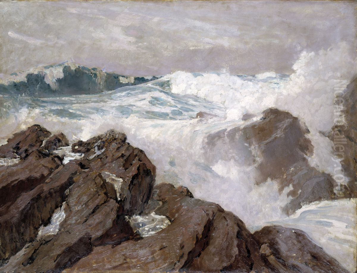 Heavy Sea Oil Painting by Paul Dougherty