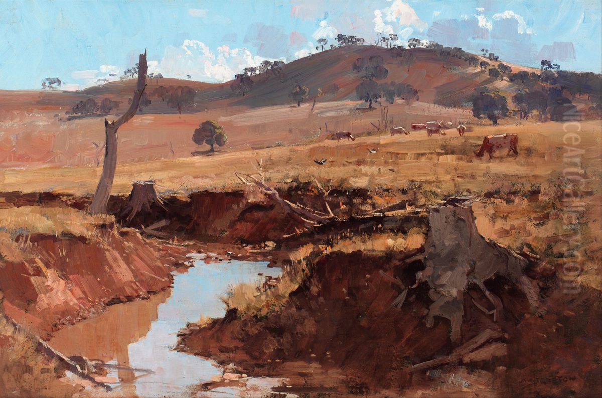 The creek Oil Painting by Arthur Streeton