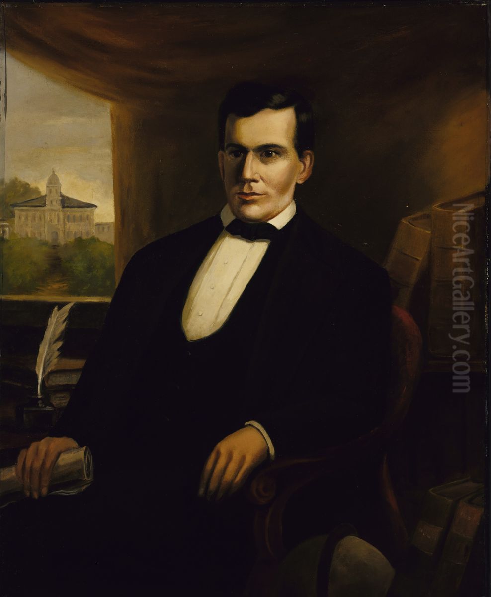 Portrait of Freeman Cary Oil Painting by Robert Seldon Duncanson