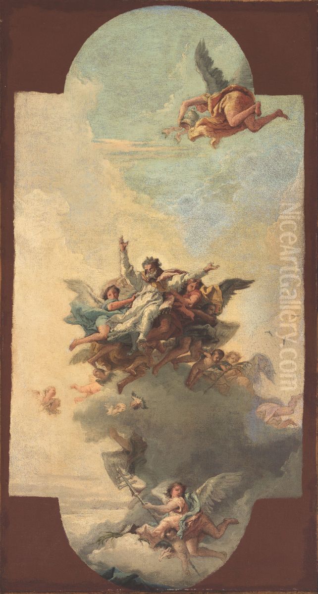 The apotheosis of a pope and martyr Oil Painting by Giovanni Domenico Tiepolo
