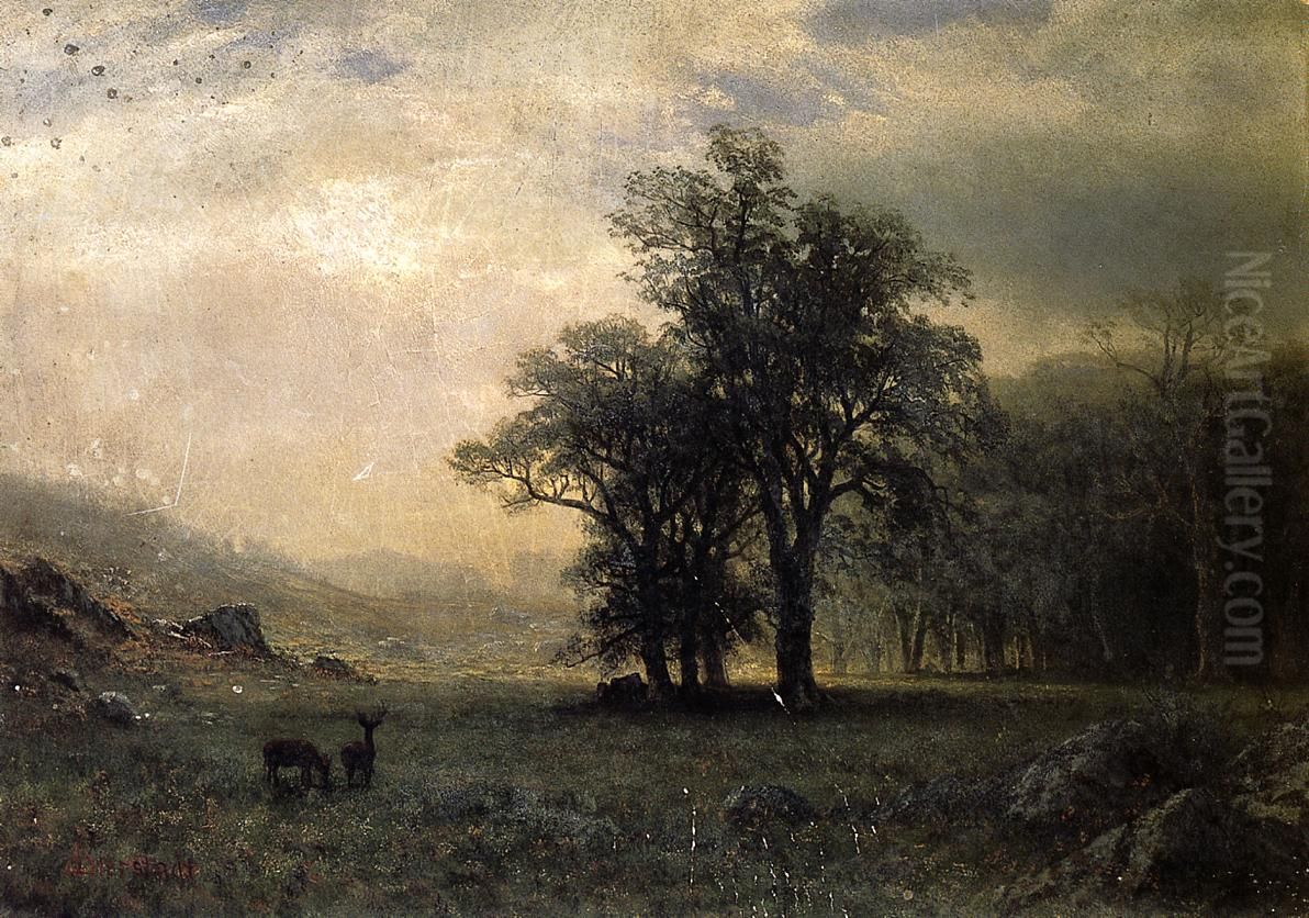 The Open Glen, New England Oil Painting by Albert Bierstadt