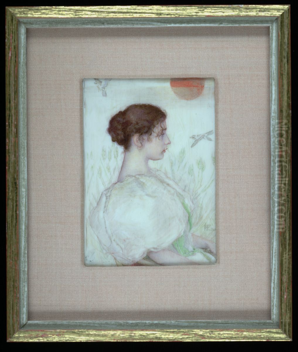 Head of a Young Girl Oil Painting by Lucia Fairchild Fuller