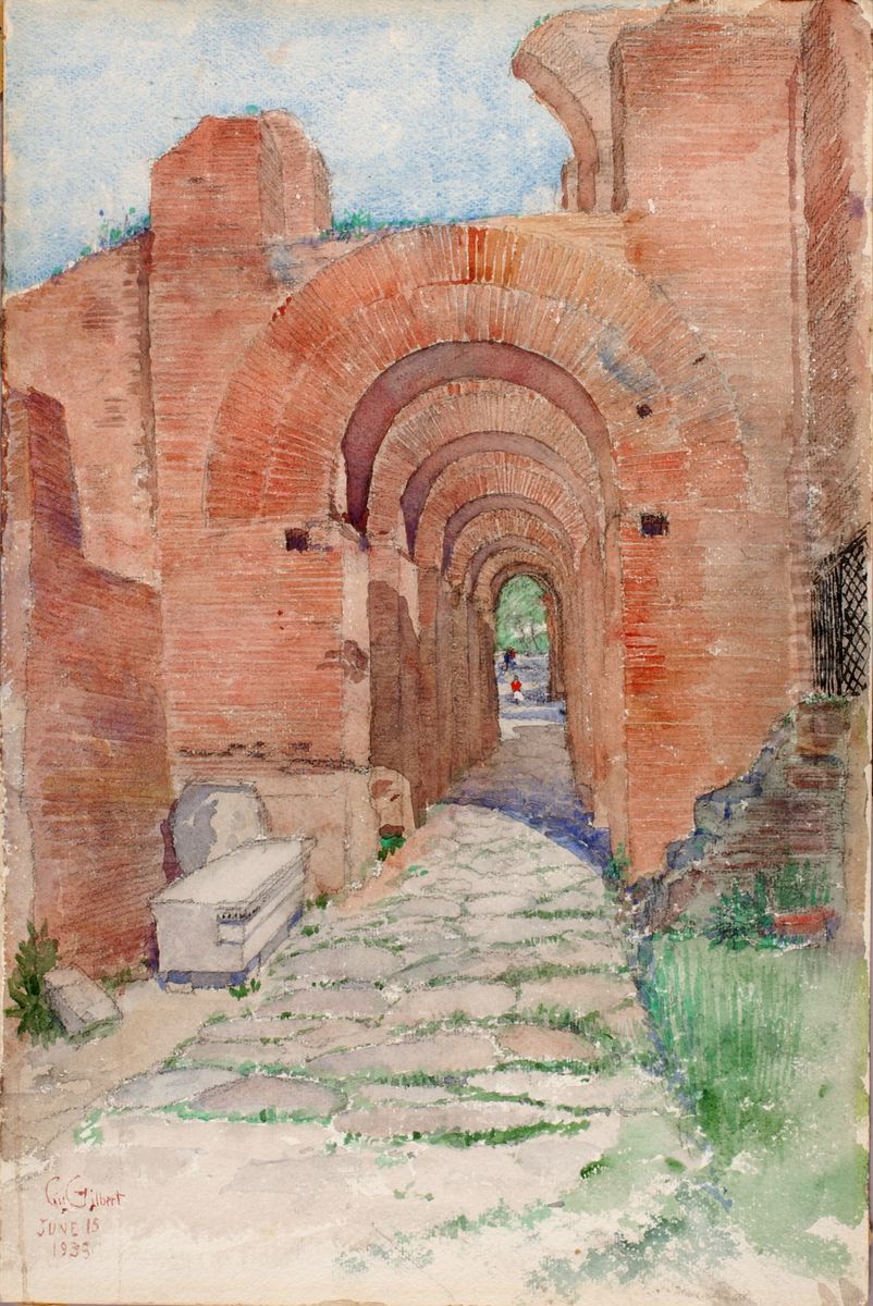 Arches of Palace of Nero Oil Painting by Cass Gilbert