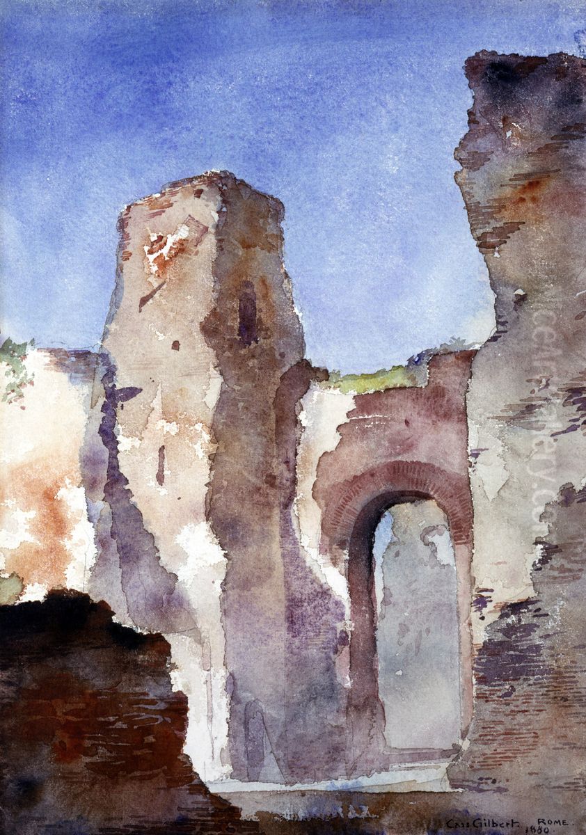 Baths of Caracalla, Rome Oil Painting by Cass Gilbert