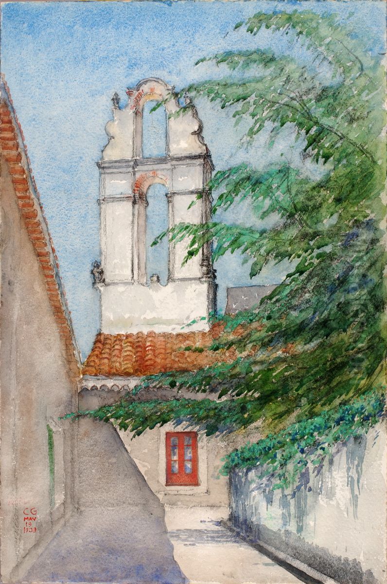 Bell Tower, Hotel San Dominico (Old Monastery, Taormina, Sicily) Oil Painting by Cass Gilbert