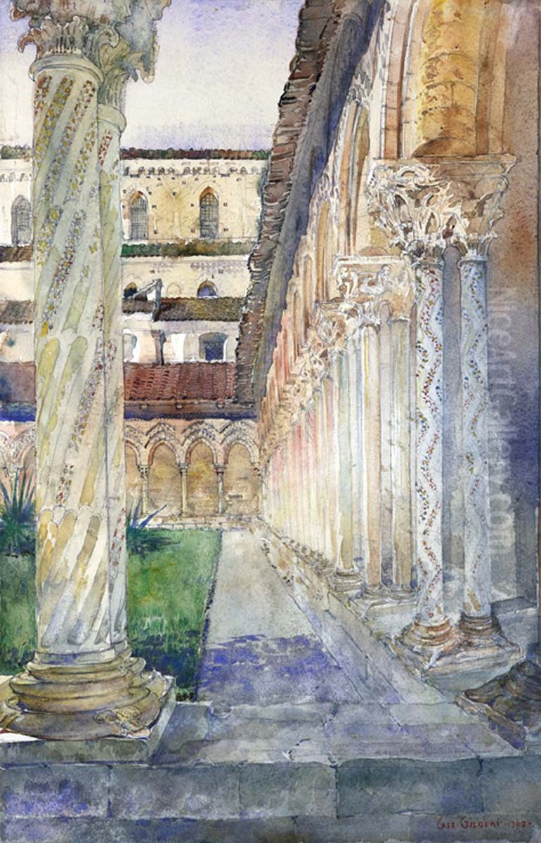 Cathedral at Monreale, Sicily Oil Painting by Cass Gilbert
