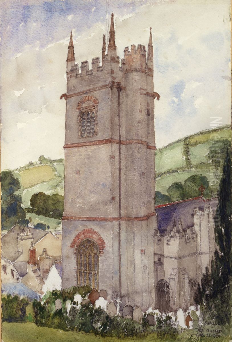 Church Tower, Marldon Oil Painting by Cass Gilbert