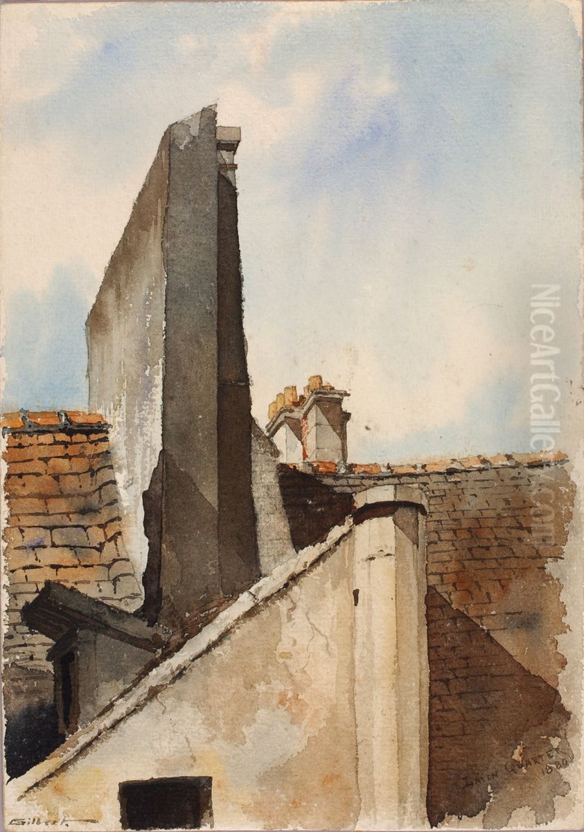 Latin Quarter, Paris Oil Painting by Cass Gilbert