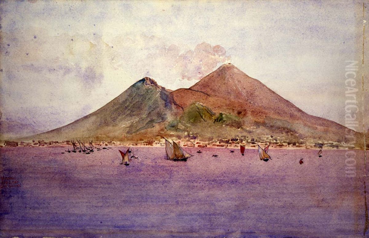 Mt. Vesuvius from the Bay of Naples Oil Painting by Cass Gilbert