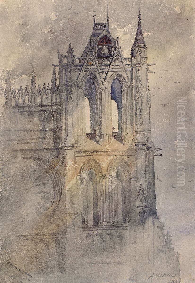 Southwest Tower, Amiens Cathedral Oil Painting by unknown