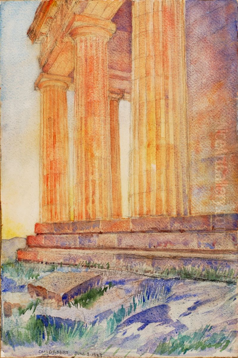 (Temple) Oil Painting by Cass Gilbert